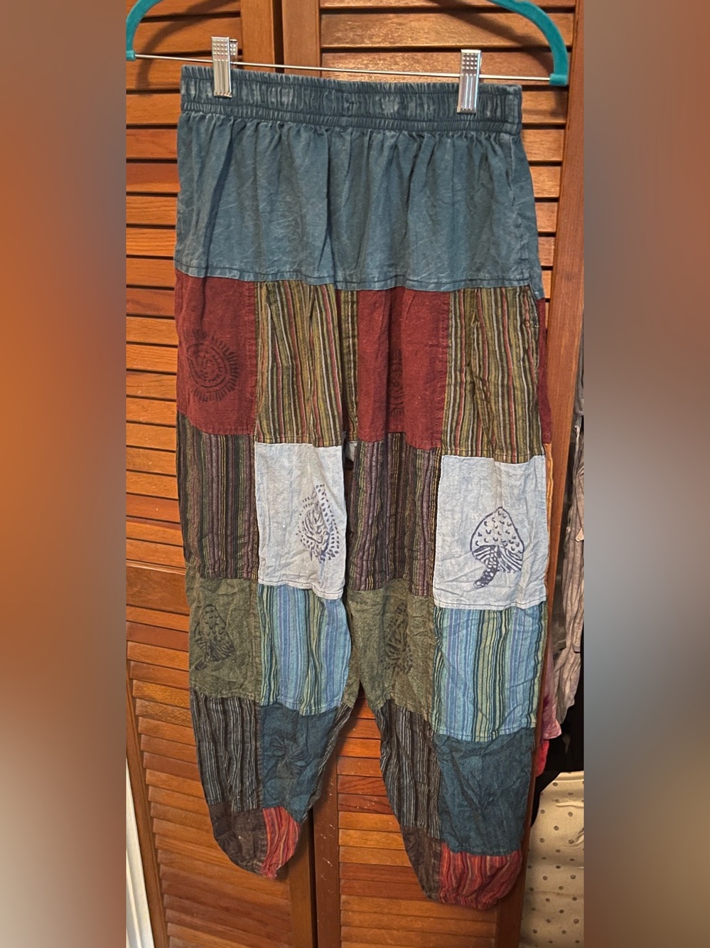 Kathmandu Multicolor Patchwork Joggers - Teal, Rust, Olive, Blue